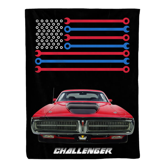 Personalized USA Wrench Bolt Flag Car Blanket, Custom Car Photo Blanket Gift for Car Guy, Him, Car Lover