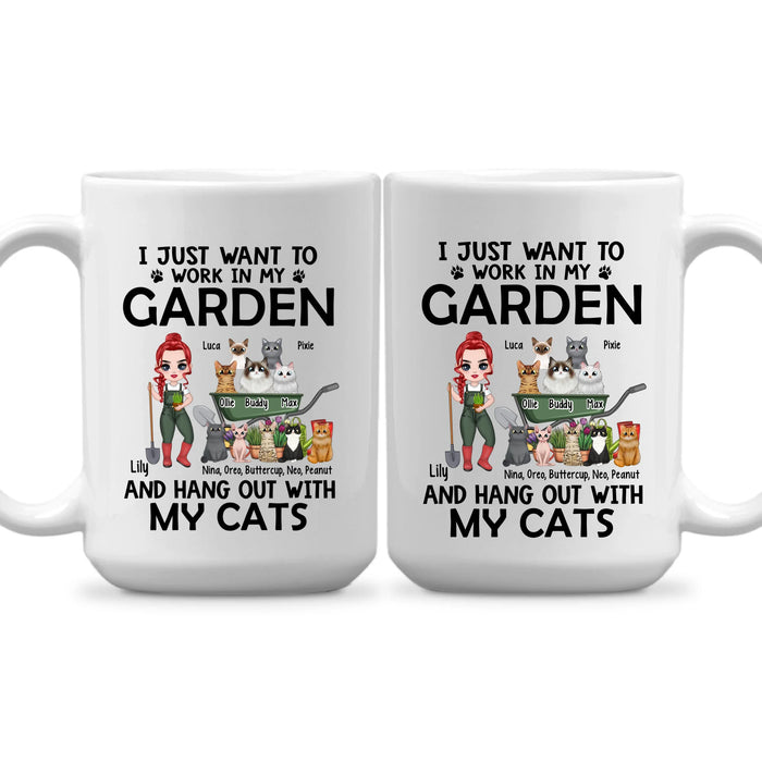 Up To 10 Cats, I Just Want To Work In My Garden - Personalized Mug For Cat Gardening Lovers, Gardeners