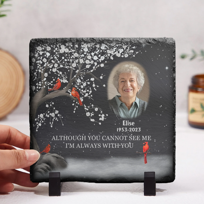 Although You Cannot See Me I Am Always With You - Personalized Garden Stone, Memorial Gift for Loss Of Loved Ones