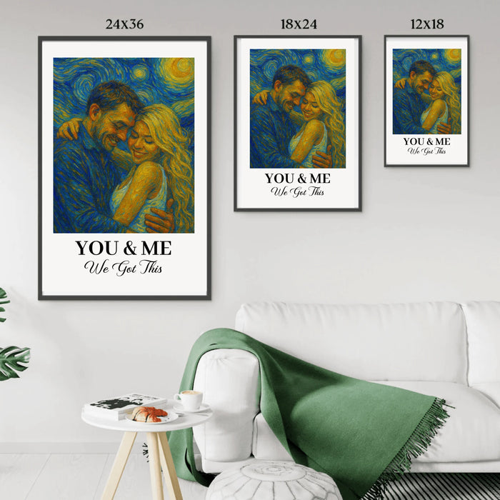 Custom Van Gogh Portrait Wall Art Poster, Gift for Couples, Husband and Wife, Him and Her