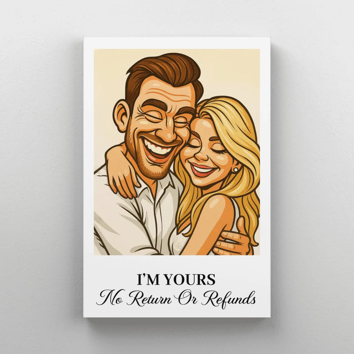Custom Caricature Portrait from Photo Wall Art Poster, Gift for Couples, Husband and Wife, Him and Her
