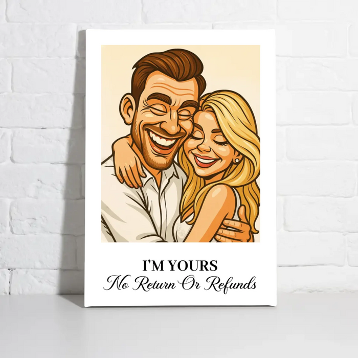 Custom Caricature Portrait from Photo Wall Art Poster, Gift for Couples, Husband and Wife, Him and Her