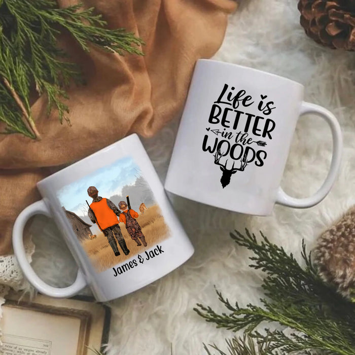 Personalized Hunting Mug, Hunting Family Father, Daughter and Son, Gift for Hunting Lovers
