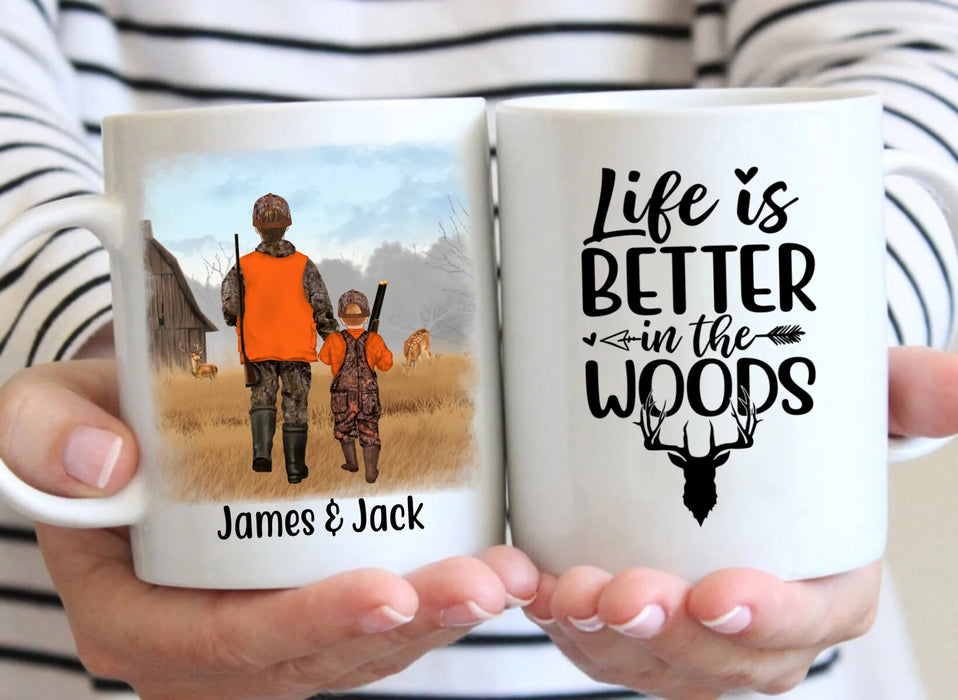 Personalized Hunting Mug, Hunting Family Father, Daughter and Son, Gift for Hunting Lovers