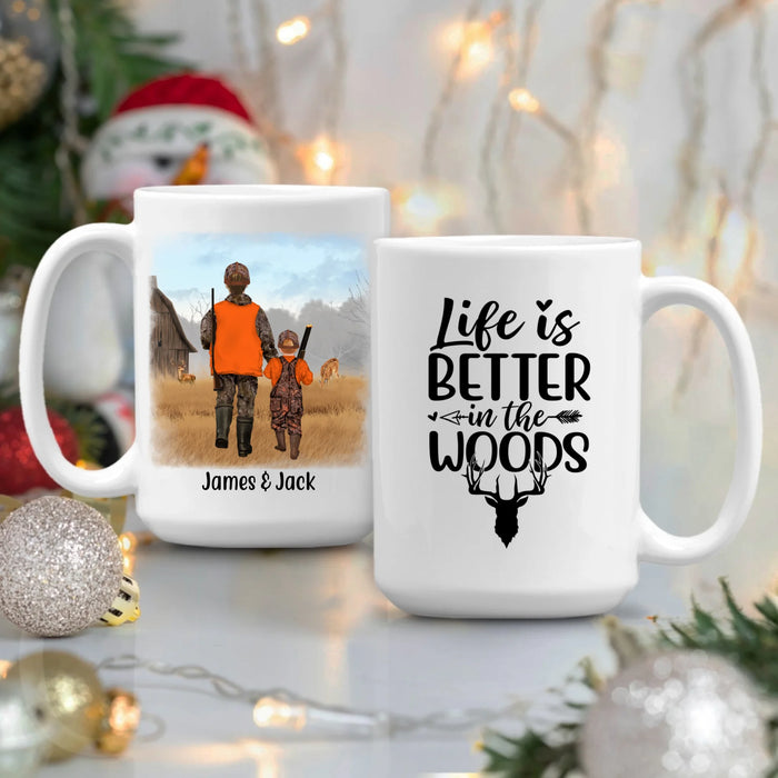 Personalized Hunting Mug, Hunting Family Father, Daughter and Son, Gift for Hunting Lovers