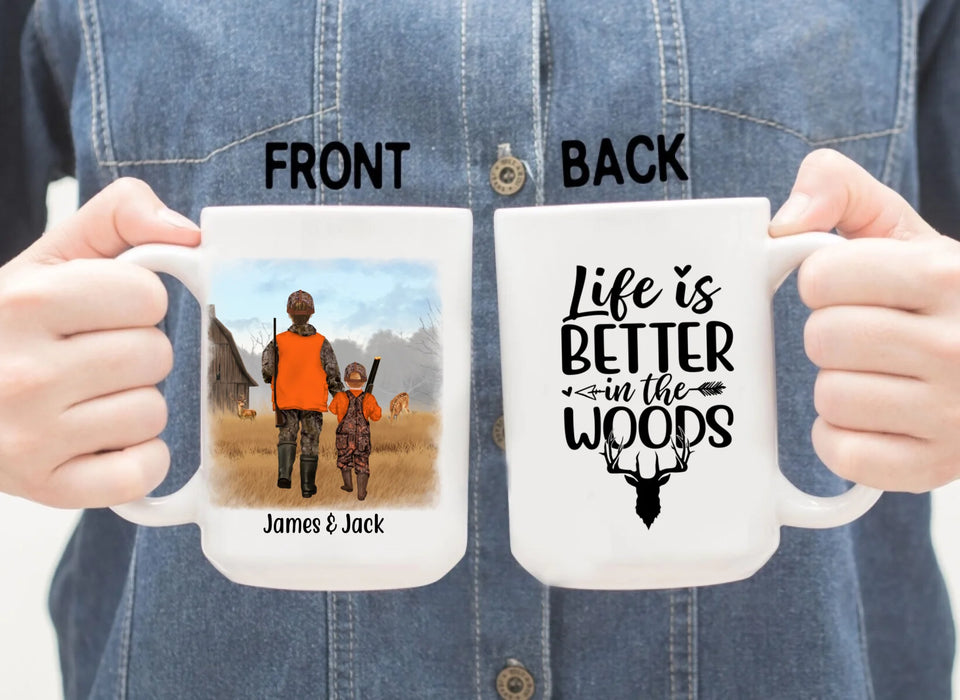 Personalized Hunting Mug, Hunting Family Father, Daughter and Son, Gift for Hunting Lovers