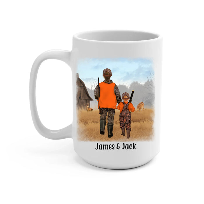Personalized Hunting Mug, Hunting Family Father, Daughter and Son, Gift for Hunting Lovers