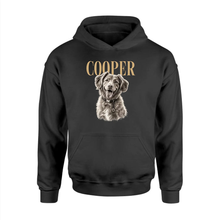 Personalized Vintage Dog Photo Shirt, Custom Pet Photo And Name Shirt, Dog Lover Gift