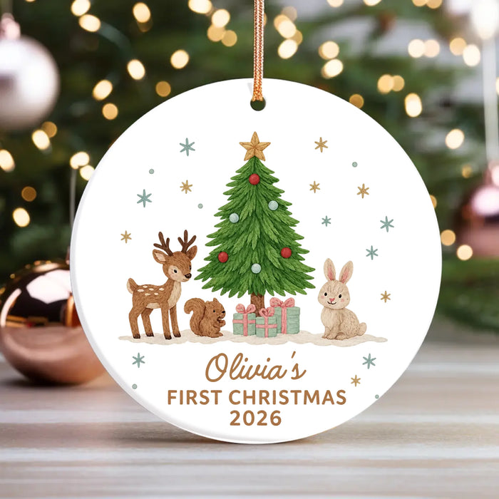 Personalized Baby First Christmas Ornament 2026, Custom Baby Name Christmas Ceramic Ornament, New Baby Keepsake Ornament