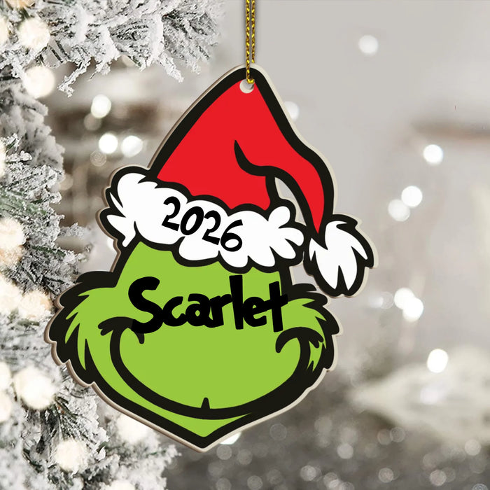 Merry Grinchmas 2026 - Personalized Christmas Gifts Custom 2 Layered Piece Wooden Ornament For Grinch Family