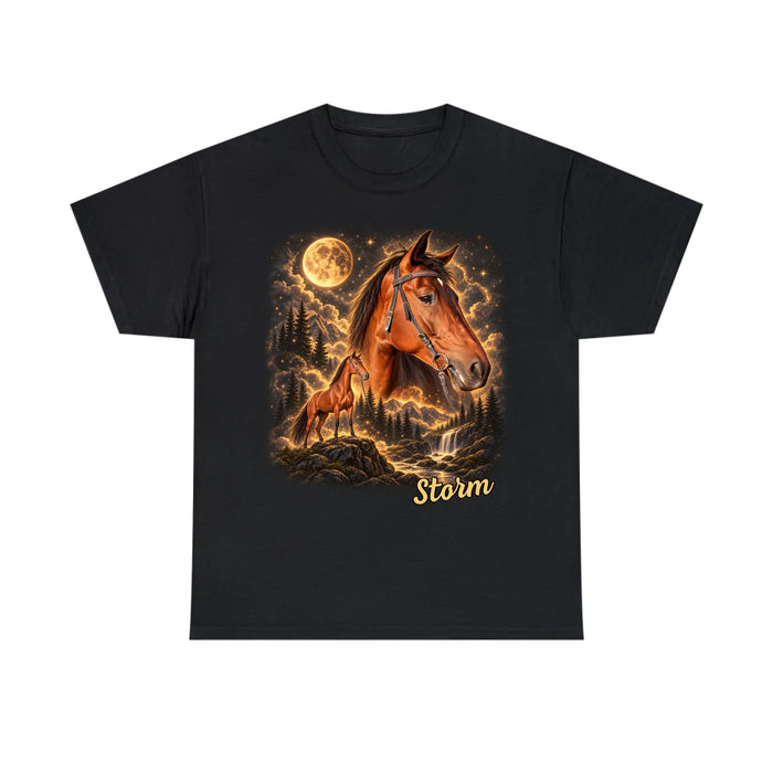 Personalized Wilderness Vintage Horse Shirt, Custom Howling to the Moon Pet Portrait from Photo