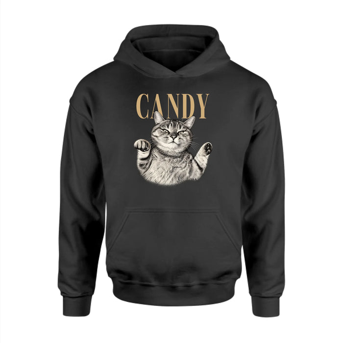 Personalized Vintage Cat Photo Shirt, Custom Pet Photo And Name Shirt, Cat Lover Gift