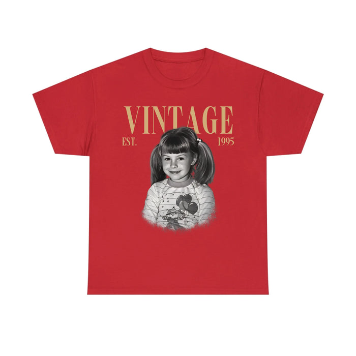 Personalized Vintage Photo And Year Shirt, Custom Picture Birthday Shirt, Retro Birthday Shirt