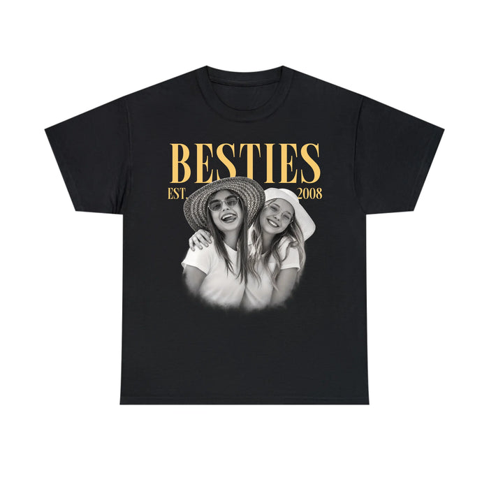 Personalized Vintage Photo Bestie Shirt, Custom Photo Best Friend Shirt, Friendship Gift, Birthday Gift for Friend