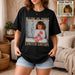 Vintage-photo-print-on-oversized-black-tee