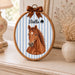 Chestnut horse embroidery in a vintage hoop