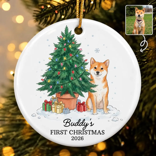 Buddy’s First Christmas Shiba ornament