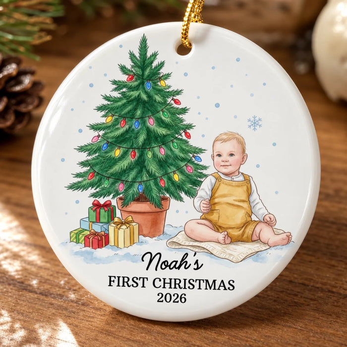 Noahs First Christmas Ceramic Ornament