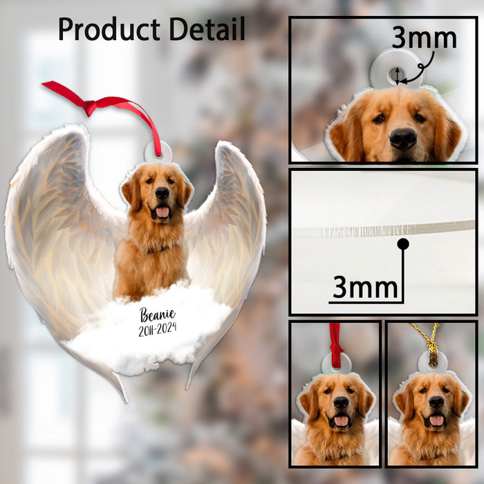 Customized Your Photo Ornament - Personalized Memorial Photo Upload Acrylic Ornament, Christmas Gifts For Pet Lovers