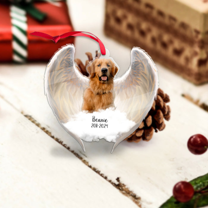 Customized Your Photo Ornament - Personalized Memorial Photo Upload Acrylic Ornament, Christmas Gifts For Pet Lovers