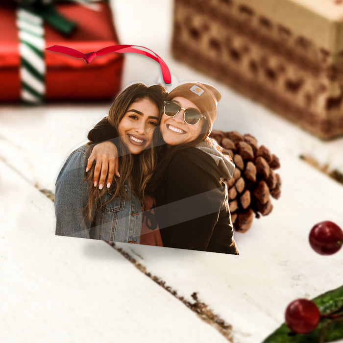 Customized Your Photo Ornament - Personalized Photo Upload Acrylic Ornament, Christmas Gifts For Besties, Soul Sisters