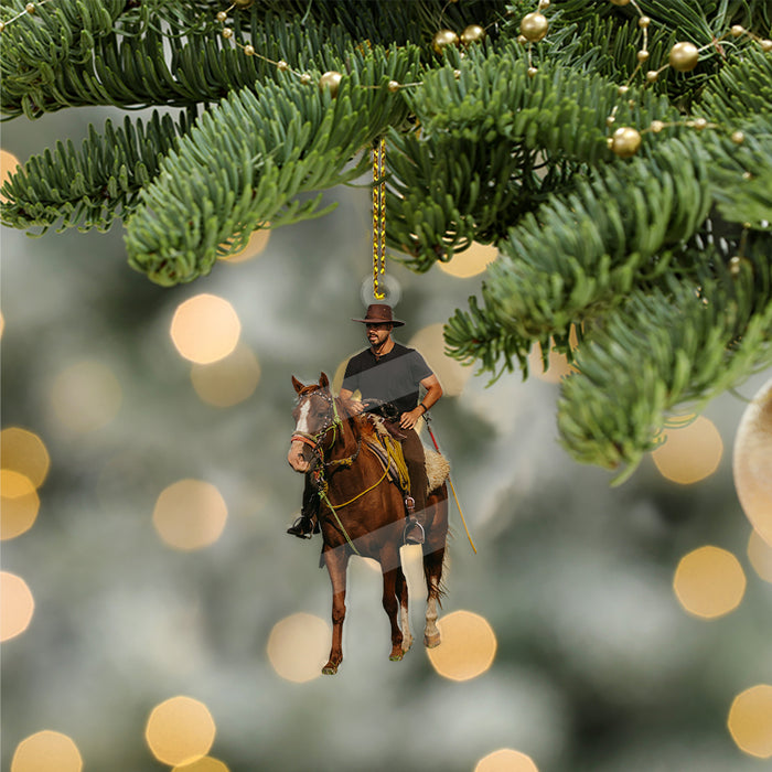 Customized Your Photo Ornament - Personalized Photo Upload Acrylic Ornament, Christmas Gifts For Horse Lovers