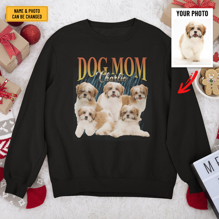 Custom Dog Vintage Shirt, Custom Photo Upload Dog Bootleg Retro 90's Tee Gift For Dog Mom, Dog Dad