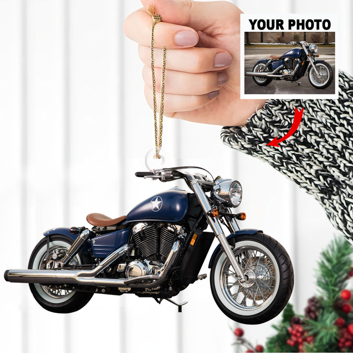 Personalzed Bker HD Woman Motorcycle Chrstmas Ornament, Custom Flat Acrylc Bker Ornament