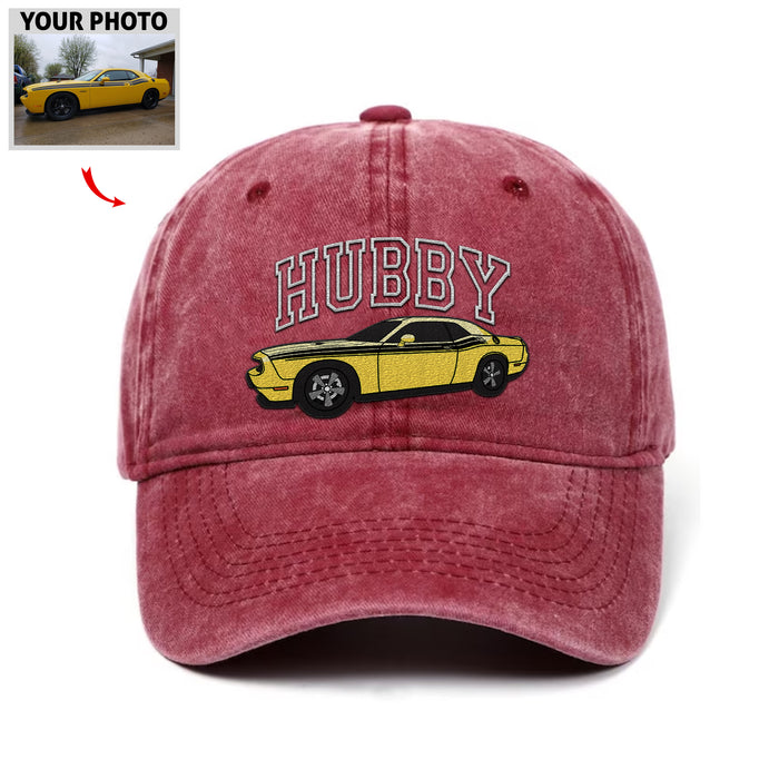 Custom Embroidered Hat with Your Car Image & Text, Personalized Car Hat from Photo, Car Lover Gift