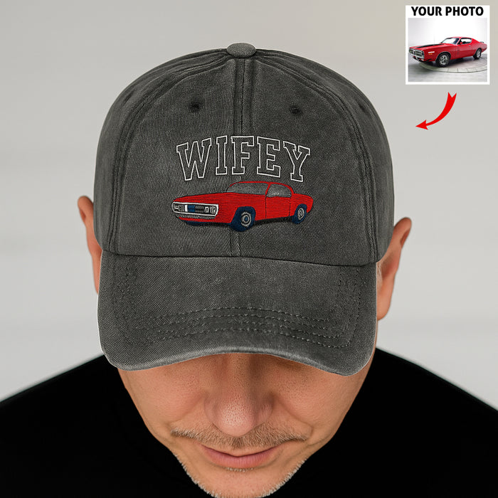 Custom Embroidered Hat with Your Car Image & Text, Personalized Car Hat from Photo, Car Lover Gift