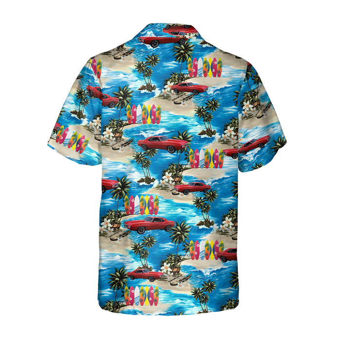 Personalized Photo Upload Car Hawaiian Shirt, Custom Classic Car Beach Aloha Shirt for Men