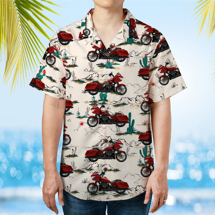 Personalized Upload Motor Car Photo Hawaiian Shirt, Custom Vehicle Photo Vintage Desert Pattern Men's Hawaiian Shirt