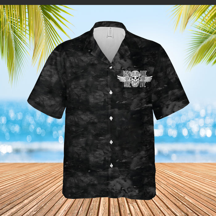 Happiness Is A Motorcycle Hawaiian Shirt, Biker Men's Hawaiian Shirt