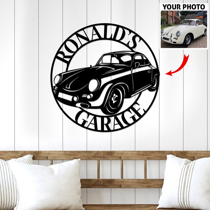 Custom Motor Car Garage Metal Wall Art Sign - Personalized Vehicle Photo Sign Gift for Motorcycle Car Lovers