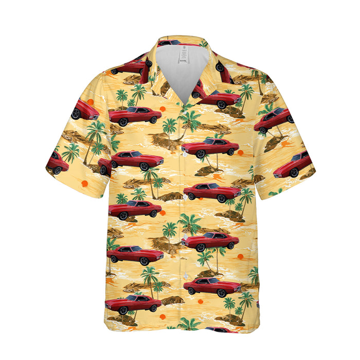 Personalized Upload Car Photo Hawaiian Shirt, Custom Vehicle Photo Sunset Beach Aloha Hawaiian Shirt