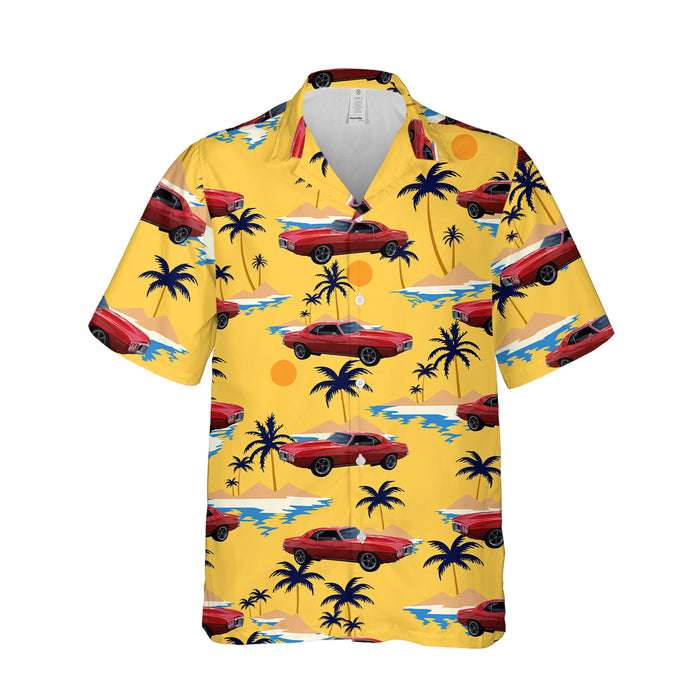 Personalized Photo Upload Car Hawaiian Shirt, Custom Vehicle Photo Yellow Aloha Shirt for Car Lovers