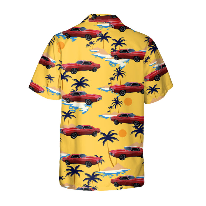 Personalized Photo Upload Car Hawaiian Shirt, Custom Vehicle Photo Yellow Aloha Shirt for Car Lovers