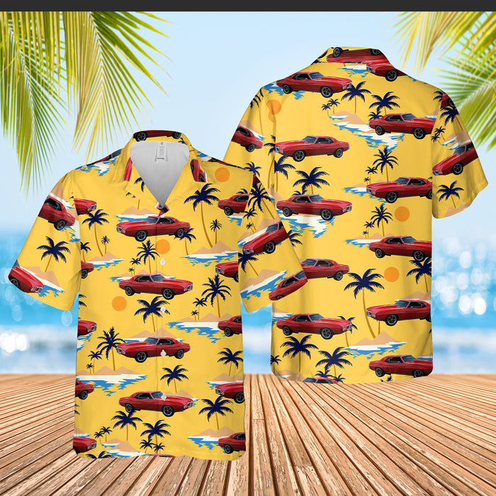 Personalized Photo Upload Car Hawaiian Shirt, Custom Vehicle Photo Yellow Aloha Shirt for Car Lovers