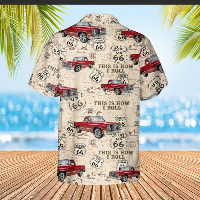 Personalized This Is How I Roll Hawaiian Shirt, Custom Vehicle Photo Upload Route 66 Hawaiian Shirt