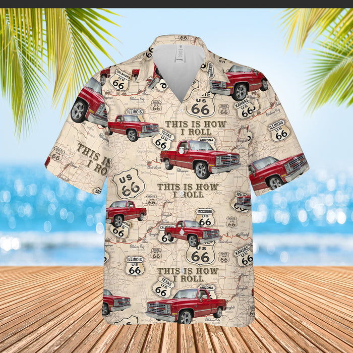 Personalized This Is How I Roll Hawaiian Shirt, Custom Vehicle Photo Upload Route 66 Hawaiian Shirt