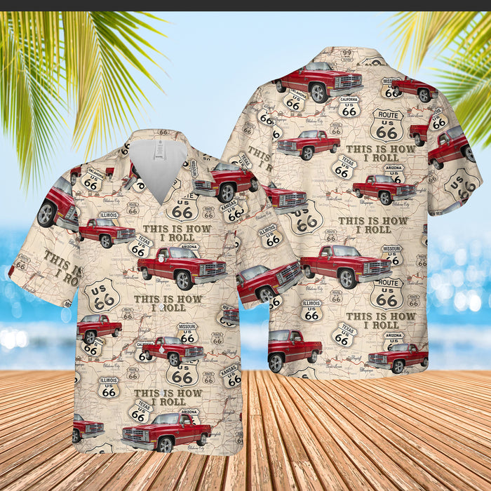Personalized This Is How I Roll Hawaiian Shirt, Custom Vehicle Photo Upload Route 66 Hawaiian Shirt