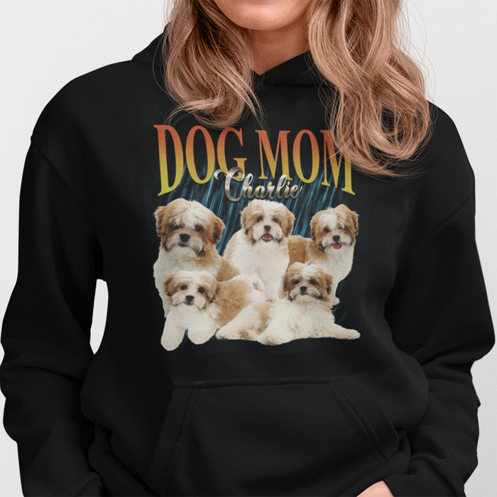 Custom Dog Vintage Shirt, Custom Photo Upload Dog Bootleg Retro 90's Tee Gift For Dog Mom, Dog Dad