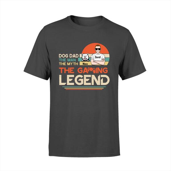 Personalized Shirt, Gaming Legend Dad Man and Pet Gift For Game Dog Cat Lovers