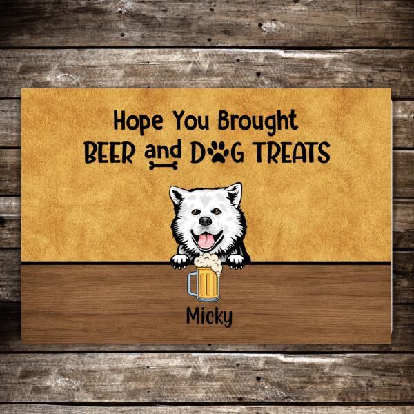 Personalized Doormat, Dog Beer Doormat Up To 4 Dogs, Custom Gift for Dogs Lovers