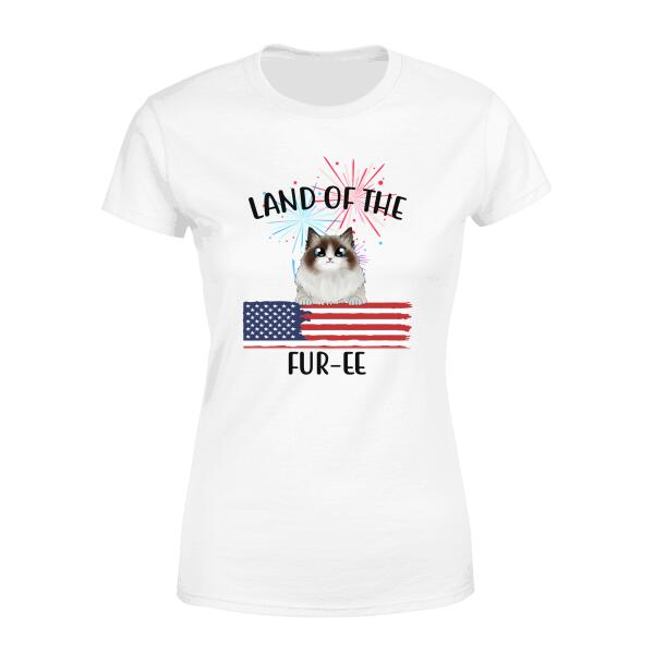 Personalized Shirt, Land Of The Furee Cat Dog Custom Gift For The Fourth Of July