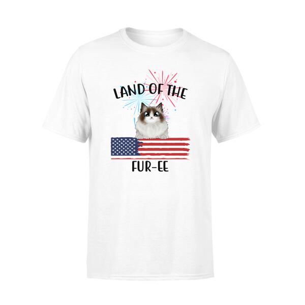 Personalized Shirt, Land Of The Furee Cat Dog Custom Gift For The Fourth Of July