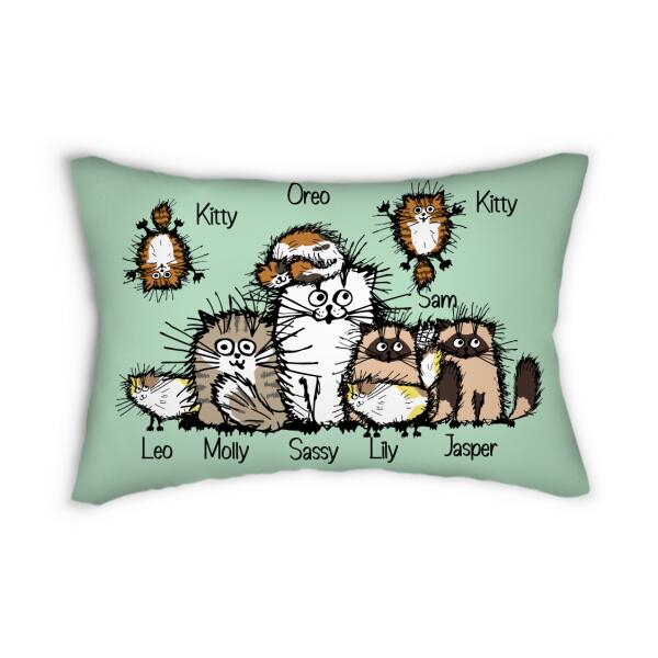 Personalized Pillow, Funny Cats, Up To 9 Cats, Gift for Cats Lovers