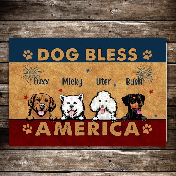 Personalized Doormat, Funny Dogs, Custom Gift for 4th Of July