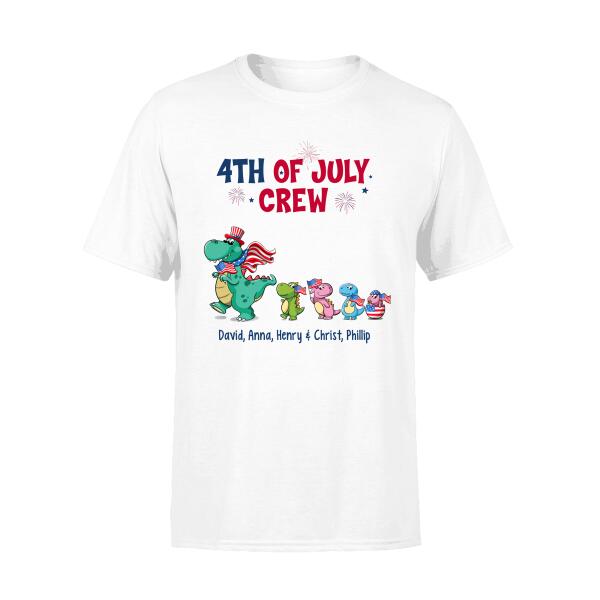 Personalized Shirt, Cute Dinosaur Crew, Custom Gift For 4th Of July