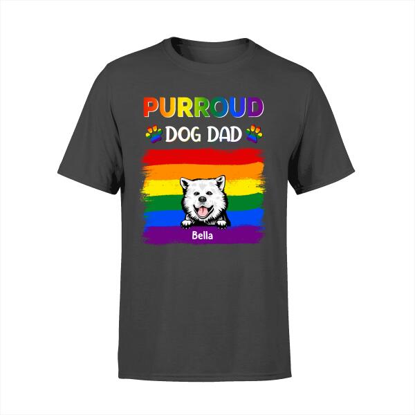 Purroud Dog Dad - Personalized Gifts for Custom Dog Shirt, Dog Dad, and LGBT Gifts